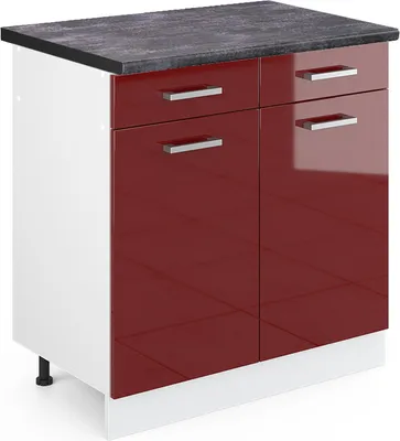 Obrázek produktu pro Spodní skříňka kuchyňské linky Vicco R-Line Červená vysoký lesk 80 cm , PD Antracit, Model 45394
