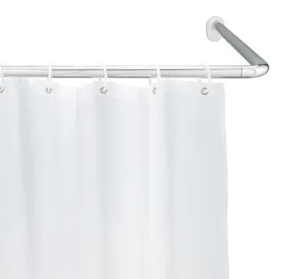 Produktbild von WENKO Winkel Stange Universal Chrom 25 mm Bade Wannen Vorhangs Dusche Aufhängen