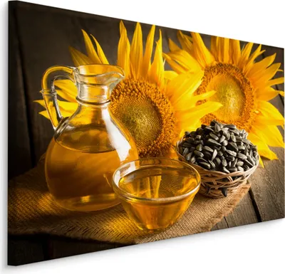 Produktbild von Fabelhafte Canvas LEINWAND BILDER 70x50 cm XXL Kunstdruck Sonnenblumen Öl Kerne