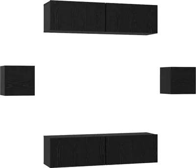 Immagine prodotto di vidaXL Set di mobili TV 6 pezzi in rovere nero con materiale a base di legno