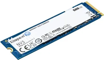 Zdjęcie produktu dla Dysk SSD Kingston NV3, 500 GB, PCIe 4.0 NVMe M.2 2280, Prędkość odczytu/zapisu 6000/5000 MB/s