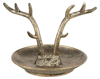 Zdjęcie produktu dla Miska dekoracyjna Clayre & Eef 11x9x8 cm Metalowe poroże w kolorze złotym