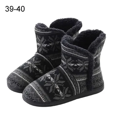Produktbild von Hausschuhe Hüttenschuh Hohe Gefüttert Hüttenstiefel rutschfest Winter Pantoffeln für Uni-Erwachsene39-40