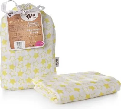 Produktbild von BMB Kinderbettbezug 120x120 - Kleine Sterne Zitrone
