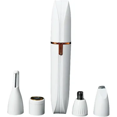 Produktbild von 4 in 1 Elektrischer Trimmer,Augenbrauentrimmer, Kabelloser Rasierer, Nasenhaarschneider,wiederaufladbar, leicht und kompakt,Weiß