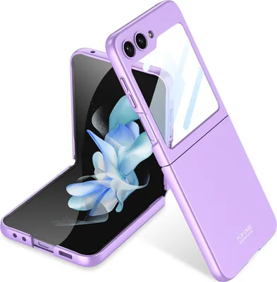 Produktbild von Hülle für Samsung Galaxy Z Flip 5 Schlank Hart PC Matt Schutzhülle mit Displayschutz Lila