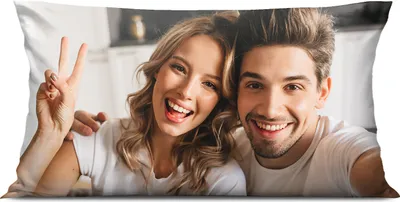 Produktbild von Personalizovaný FOTO DÁREK, 80 x 40, s výplní, s vlastní fotografií a textem, fotopolštář k výročí narozeninám Valentýn, motiv fotografie s plným potiskem [09