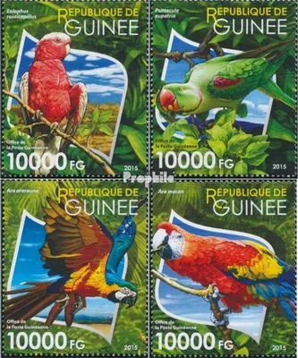 Produktbild von Briefmarken Guinea 2015 Mi 11443-11446 (kompl. Ausgabe) postfrisch Papageien