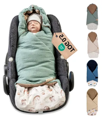 Produktbild von Einschlagdecke für Babyschale im Sommer, aus 100% Materialien - Waldfreunde (Hergestellt in der EU) - Decke für Babyschale und Kinderwagen, geeignet für gängige Kindersitze, ideal für 0 bis 9 Monate