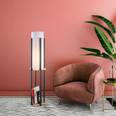 Produktbild von Opviq, 7129- 7129LMP, Schwarz,Gold, Stehlampen, 25 x 25 x 130 cm, Metallkörper