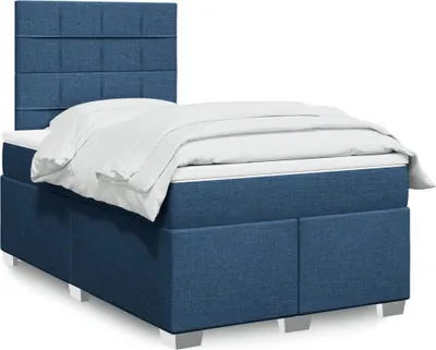 Produktbild von Boxspringbett mit Matratze Blau 120x190 cm Stoff, Klassische Betten 2024 Neu DesignMöbel