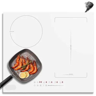 Image de Plaque de cuisson à induction intégrable Witte, 4 zones de cuisson avec zone flexible, minuterie, sécurité enfant, 3500W