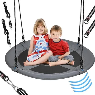 Produktbild von 120cm Nestschaukel,300kg Tragkraft,Höhenverstellbare Tellerschaukel,Indoor & Outdoor Schaukel für Kinder & Erwachsene