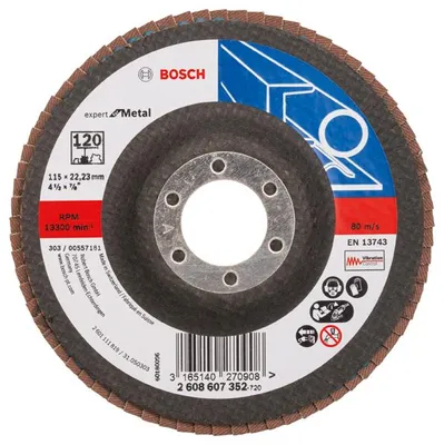 Produktbild von Fächerschleifscheibe X551 Expert for Metal, gerade, 115 mm, 120, Glasgewebe