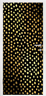 Produktbild von MuchoWow® Türtapete Selbstklebende Türfolie Polka dots - Gold - Schwarz 85x205 cm Türposter Türaufkleber Klebefolie Türklebefolie - Türverzierung - Türen Dekoration - Plakaten