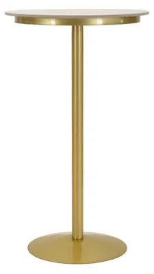 Zdjęcie produktu dla Stolik barowy Simply 60 x 60 x 103 cm, metal, marmur, złoty, biały