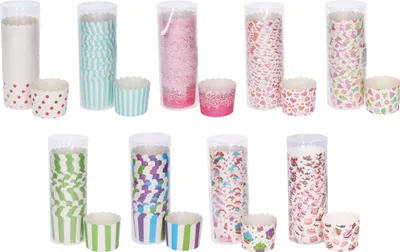 Produktbild von Feste, farbige Backförmchen (Durchmesser 6 cm, Höhe 5,5 cm) – 25 Stück