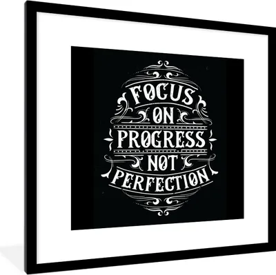 Produktbild von MuchoWow® MuchoWow® Gerahmtes Poster Motivation - Briefe - Retro 40x40 cm - Poster mit zchwarzem Bilderrahmen - Poster - Plakat im Rahmen