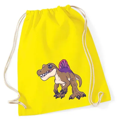 Produktbild von Huuraa Turnbeutel Spinosaurus Dinosaurier 12 Liter Yellow Baumwolle Rucksack Geschenkidee