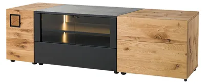 Immagine prodotto di MASSIVMOEBEL24 | KITZBÜHEL #122 mobile TV in legno di quercia selvatica - laccato oliato / naturale 170x52x52
