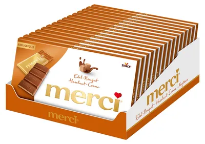 Produktbild von merci Tafelschokolade Edel-Nougat 15 x 112g