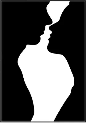 Produktbild von Wallario Wandbild Mann und Frau, Größe: 70,30 x 100,30 cm, Poster mit schwarzem Aluminiumrahmen