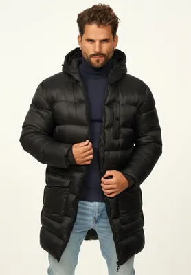 Produktbild von SOULSTAR Herren Parka mit Kapuze als Winterjacke - Langer Steppmantel Herren warme Pufferjacke Steppjacke - Leichter Wintermantel