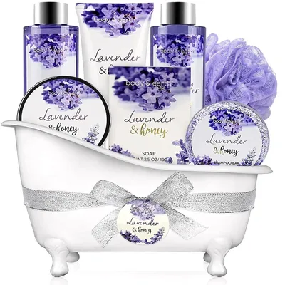 Productafbeelding van Cadeauset van 8 stuks: Lavendel, verzorgingsset, lavendelolie