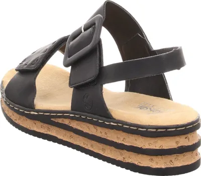 Obrázek produktu pro Rieker dámské sandály slingback wedge heel buckle 62950, Velikost:42 EU, Barva:Black