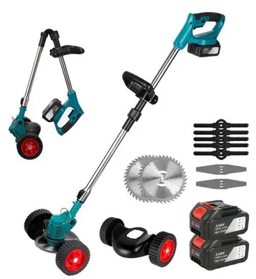 Obrázok produktu pre Akumulátorová kosačka, skladateľná, s nastaviteľnou výškou, 18 V, s vyžínačmi