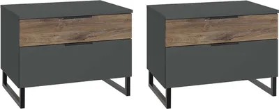 Produktbild von Winnipeg Nachtkommode 2er-Set Flagstaff-Eiche / Graphit