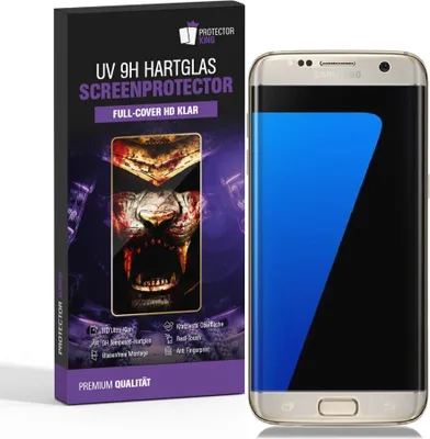 Produktbild von 2x 9H Hartglas für Samsung Galaxy S7 Edge FULL CURVED UV Liquid Schutzglas Panzerfolie Displayschutz Schutzfolie Displayglas Panzerglas Tempered Glasfolie Sicherheitsglas Echtglas