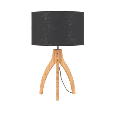 Produktbild von GOOD&MOJO - Tischleuchte Annapurna - Schwarz/Bambus - Ø36cm Tischlampe - Nachttischlampe, Wohnzimmer, Schlafzimmer