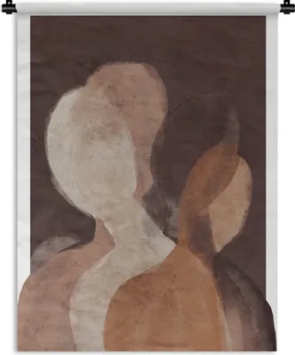 Produktbild von MuchoWow® Wandteppich Wandbehang Menschen - Abstrakt - Braun - Kunst 150x200 cm Tapisserie Dekoration Wandtuch - Wandaufhängung - Moderner
