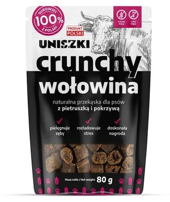 Obrázek produktu pro Uniszki Křupavý hovězí přírodní pamlsek pro psy žvýkací 80g