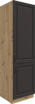Produktbild von Küchen Hochschrank 60 cm Stilo Grau + Eiche Artisan Küchenzeile Küchenblock
