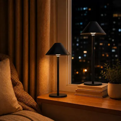 Image de Lampe de table LED rechargeable, lot de 2 - Lampe de chevet romantique à aimant, éclairage d'ambiance, lampe décorative sans fil pour balcon, restaurant, cadeaux
