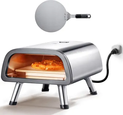 Zdjęcie produktu dla Komercyjny elektryczny piec do pizzy - 305 mm - piec do pizzy z 1 pokrętłem - idealny do restauracji i kawiarni
