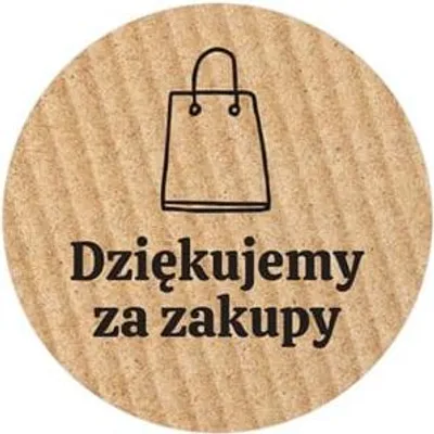 Zdjęcie produktu dla Naklejki okrągłe Kraft Dziękujemy za zakupy 2
