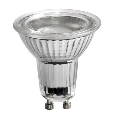 A single LED light bulb against a white background.