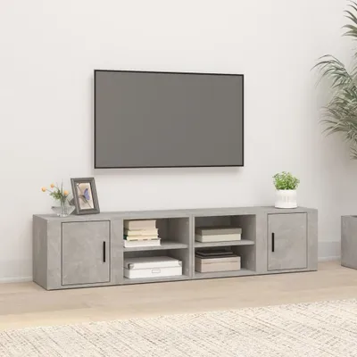 Produktbild von The Living Store TV-Schränke 2 Stk. Betongrau 80x31,5x36 cm Holzwerkstoff