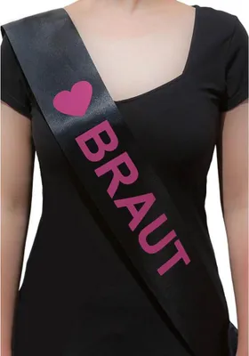 Produktbild von Oblique Unique Schärpe Braut JGA Junggesellinnenabschied Hen Party schwarz pink