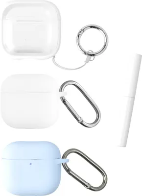 Produktbild von 4smarts 541449 Case Set Omega AirPods Schutzhllen wei hellblau