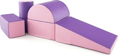 Produktbild von 5 TLG. Softbausteine für Kinder, Großbausteine Riesenbausteine zum Toben und Klettern, Schaumstoffbausteine für Kindergarten Kinderzimmer, Bauklötze aus PE und EPE (Lila)