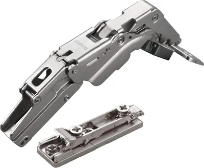 Produktbild von 2 x Salice Topfband 155° Serie 200 Bohrbild T52 Mittelanschlag inkl. Linear-Montageplatte Höhe 6 mm mit vormontierten Euroschrauben und Exzenterverstellung Möbelscharnier von SOTECH