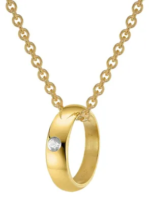 Produktbild von trendor Anhänger Taufring Gold 333 mit goldplattierter Silberkette 39475-38