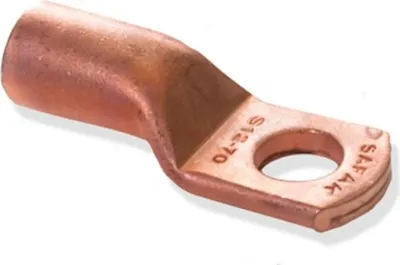 Produktbild von Kupferkabelschuh, Rohrringform, 10 mm² Kabelquerschnitt, M5 Schraubanschluss, zum Crimpen