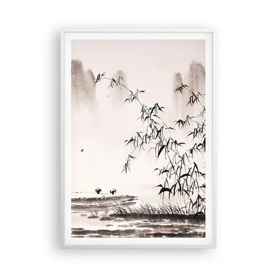 Produktbild von Gerahmtes Poster - Weißer Rahmen - Bambus schwarz China - 70x100 cm - Wand Bild - Wanddeko - Wandbilder - Kunstposter - Wandposter - Bilderrahmen - Bilder - Kunstdruck - Wandbild - P2WPA70x100-3116
