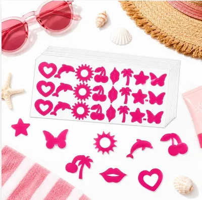 Produktbild von Temporäre Bräunungsaufkleber 240 Stück 8 Designs, Sonnen Tattoo Sticker für Strand, Bikini, Pool & Sommer Events