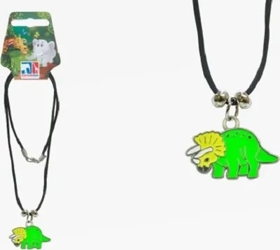 Produktbild von 1 Kette Triceratops, Dinosaurier, Tier Emaille Anhänger Modeschmuck Ketten emailliert Schmuck